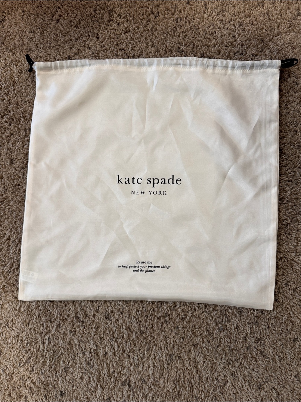 kate spade New York Cream Drawstring Dust Bag
